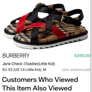 Little girl’s Burberry sandals size 33 in Europe